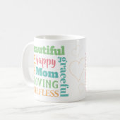 愛する母の言葉 – かわいらし-数々のカラータイポグラフィ コーヒーマグカップ (正面左)