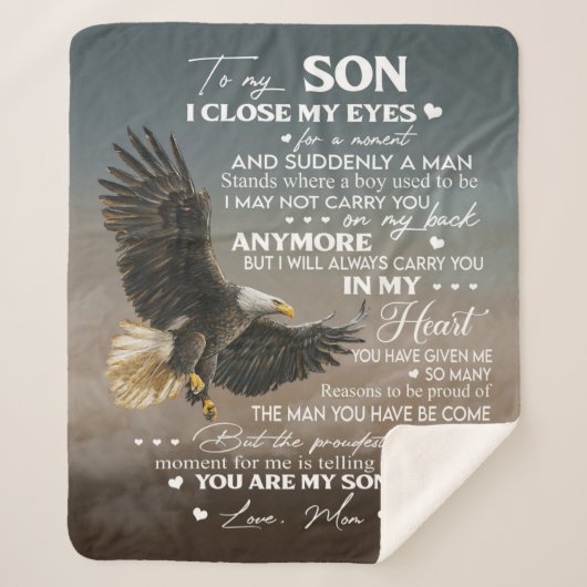 愛する母の贈り物から息子に合わせる シェルパブランケット (正面)