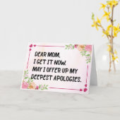 愛する母へ 今わかったよ、ユーモア溢れる母の日カード カード (黄色い花)