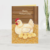愛する母チキン眠るベビー母の日 カード (正面)