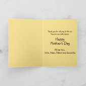 愛する母チキン眠るベビー母の日 カード (内部)