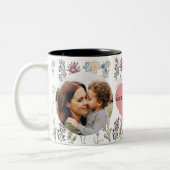 愛する母ワイルドフラワーパーソナライズされた2枚 ツートーンマグカップ (左)