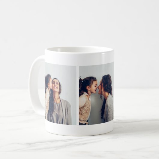 愛する母娘の写真コラージュマグ コーヒーマグカップ (正面左)