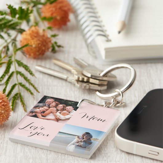 「愛する母」母親への感傷的な写真贈り物 キーホルダー (正面右)