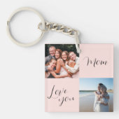 「愛する母」母親への感傷的な写真贈り物 キーホルダー (正面)