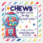 愛する気に人の右を見る – Gumball スクエアシール (正面)