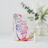 愛する水の色フクロウバレンタインカード (スタンド正面)