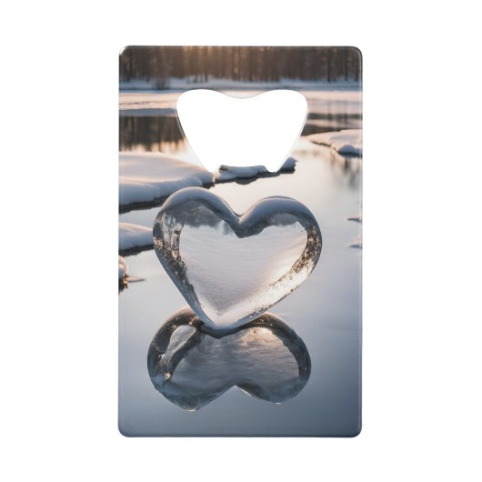 愛する氷の冷たいハート クレジットカード栓抜き (正面)