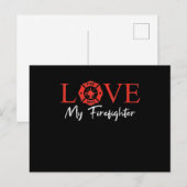 愛する消防士の妻、彼女、カップル シーズンポストカード (正面/裏面)