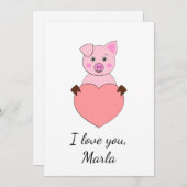 愛する漫画の豚バレンタイン シーズンカード (正面/裏面)