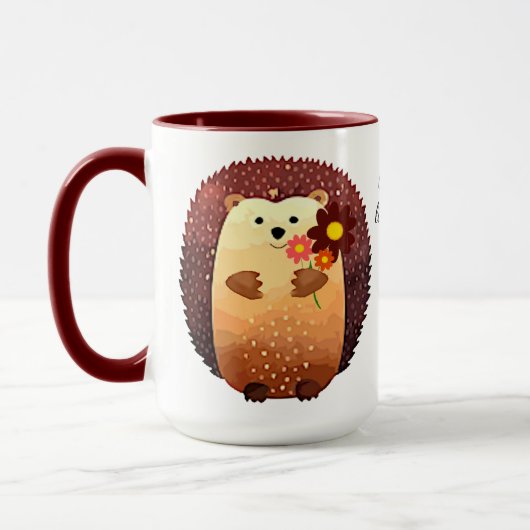 愛する父感動的引用文かわいいハリネズミ マグカップ (左)