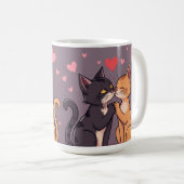 愛する猫のバレンタインデー コーヒーマグカップ (正面右)