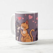 愛する猫のバレンタインデー コーヒーマグカップ (正面左)