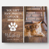 愛する猫の思い出の木製プレート フォトプラーク (正面)