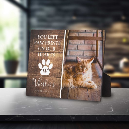 愛する猫の思い出の木製プレート フォトプラーク
