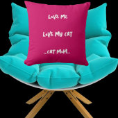 愛する猫を愛するおもしろい引用文可愛いクールピンク クッション