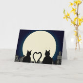 愛する猫 カード (黄色い花)