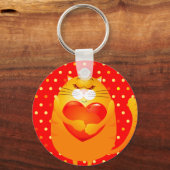 愛する甘い猫、キーチェーン キーホルダー (正面)