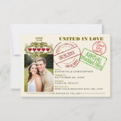 愛する白いパスポートおもしろい行き先結婚式 セーブザデート (裏面)