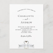 愛する白鳥のカップル結婚ズ インビテーションポストカード (正面)