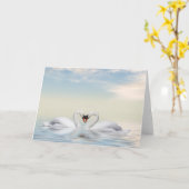 愛する白鳥 カード (黄色い花)