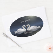 愛する白鳥 楕円形シール (封筒)