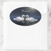 愛する白鳥 楕円形シール (バッグ)