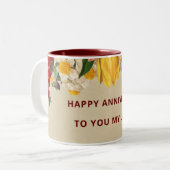 愛する皆様に対するハッピーアニバーサリー ツートーンマグカップ (正面左)