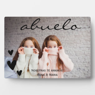 愛する祖父への特別なプレート「Abuelo We Love You」 フォトプラーク