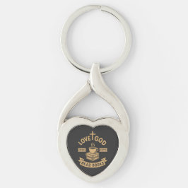 愛する神コーヒーの本を飲読むクリスチャン キーホルダー