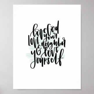 愛する神様あなたの隣人を愛し、自分自身を愛するポスター ポスター