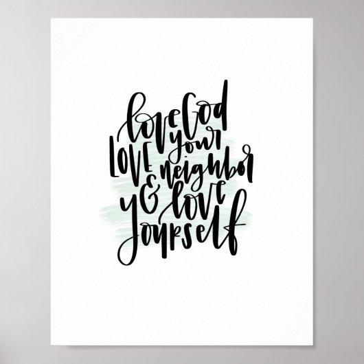 愛する神様あなたの隣人を愛し、自分自身を愛するポスター ポスター (正面)
