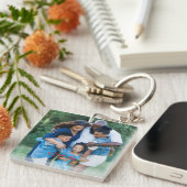 「愛する私たち」家族の写真それをパーソナライズ キーホルダー (正面右)