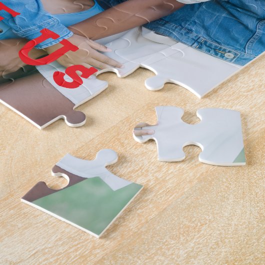 「愛する私たち」家族の写真それをパーソナライズ ジグソーパズル (側面)