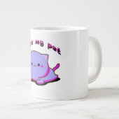 愛する私の明るい赤紫色と紫の子猫 ジャンボコーヒーマグカップ (正面右)