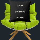 愛する私の猫を愛するおもしろい引用文可愛いクール黒 クッション