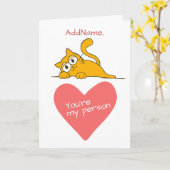 愛する私の相手名前をカスタムする挨拶 カード (黄色い花)