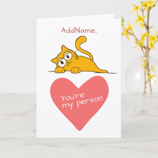 愛する私の相手名前をカスタムする挨拶 カード (黄色い花)