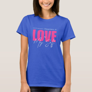 愛する私の自己タイポグラフィ女性王室の深いTシャツ Tシャツ
