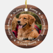愛する素朴犬の写真ペット記念碑 セラミックオーナメント (裏面)
