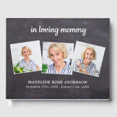 愛する素朴記憶3写真悔やみや弔慰葬儀 ゲストブック (正面)