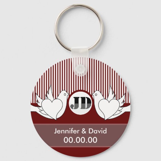 愛する結婚鳩のキーホルダー キーホルダー (正面)