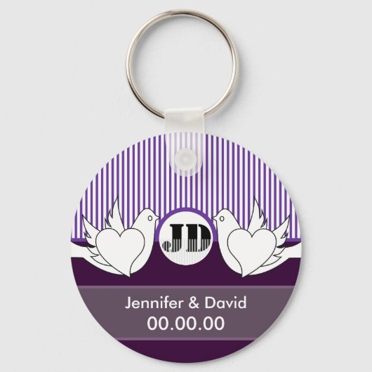 愛する結婚鳩のキーホルダー キーホルダー (正面)