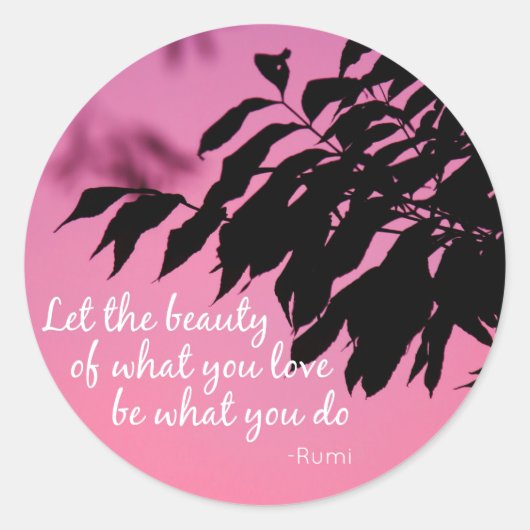 愛する美しいるみ引用文 ラウンドシール (正面)