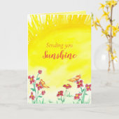 愛する考え太陽の光を送る カード (黄色い花)