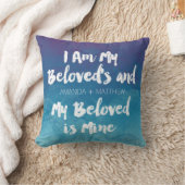 愛する者は私の青い水彩パーソナライズされた色 クッション (ブランケット)