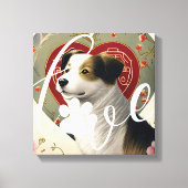 愛する肉球: 現代のオーダーメイドペットラブ キャンバスプリント (正面)