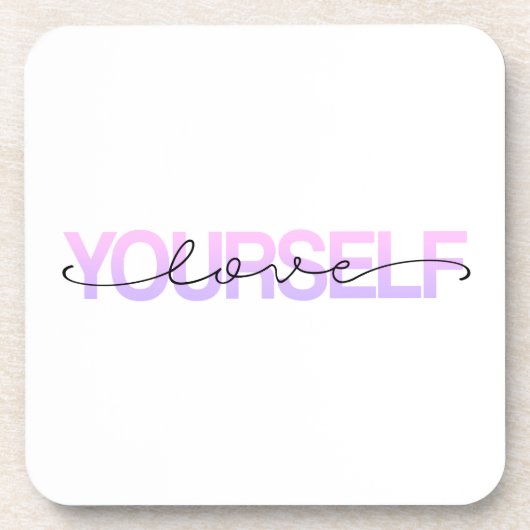 愛する自分自身バレンタインの書道 |コースター コースター (正面)