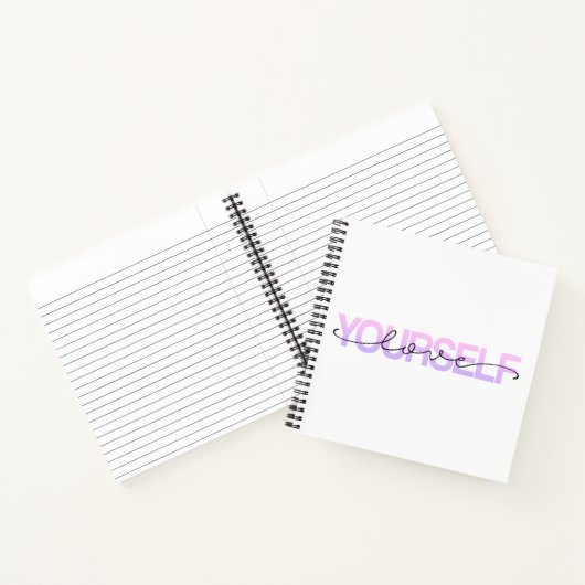 愛する自分自身バレンタインの書道 | ノートブック (内部)