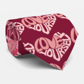 愛する自分自身2トーンピンクのハート語 ネクタイ (ロール)